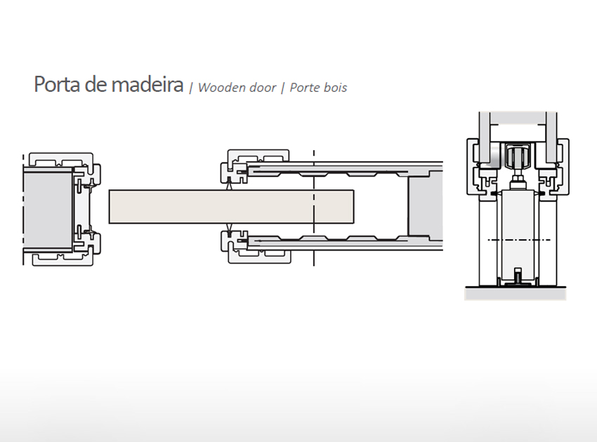 Aro WPC para porta de correr modelo UNICO
