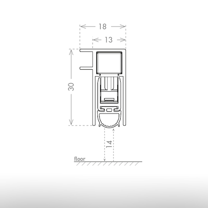 Veda portas acústico Correr - Top Slide Magnetic